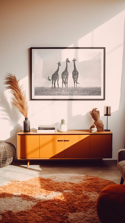 Giraffes in the Mara plains Poster