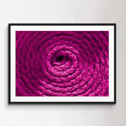 Heavy-duty magenta pink coiled ships rope