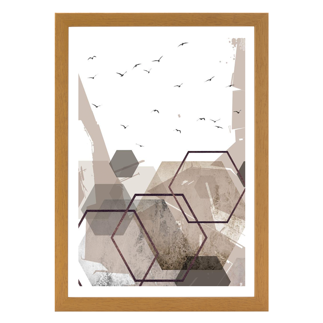 Abstract Hexagons Beige 2