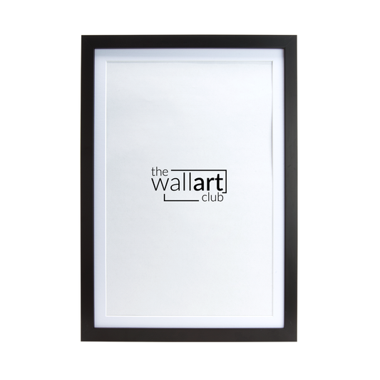 Thin black wooden frame with thin white mount