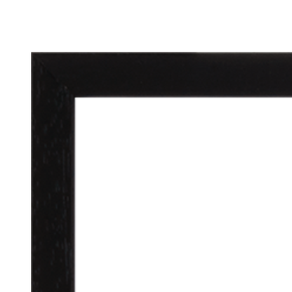 Thin black wooden frame with thick white mount
