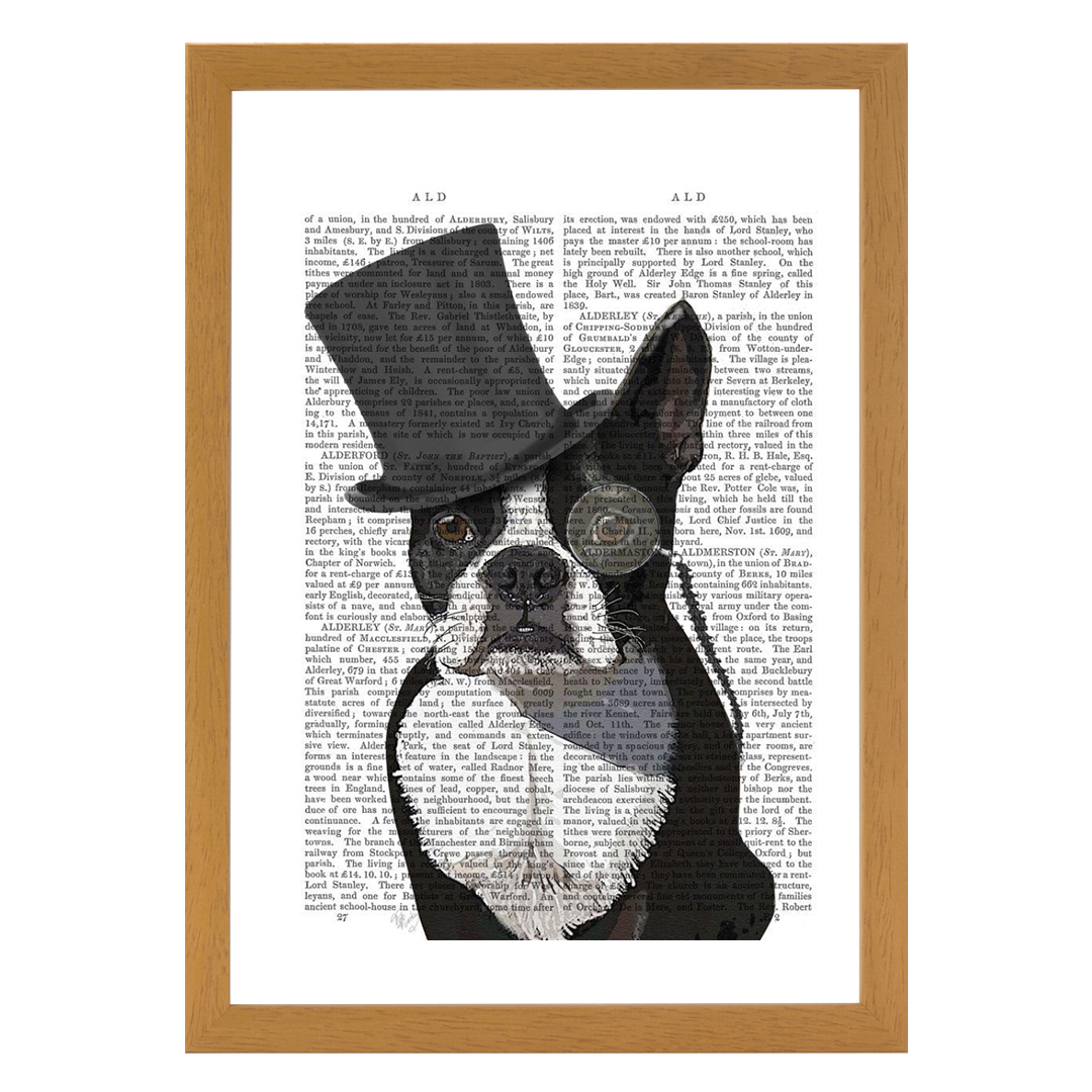 Boston Terrier Formal Hound and Hat