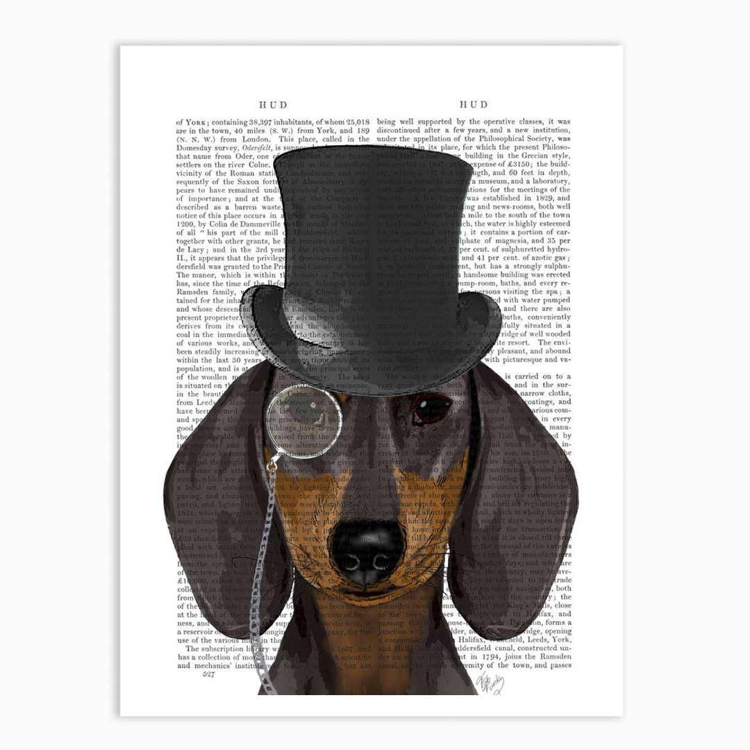 Dachshund Formal Hound and Hat