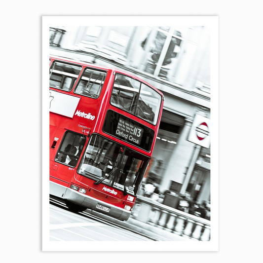 London, Double-Decker bus on road
