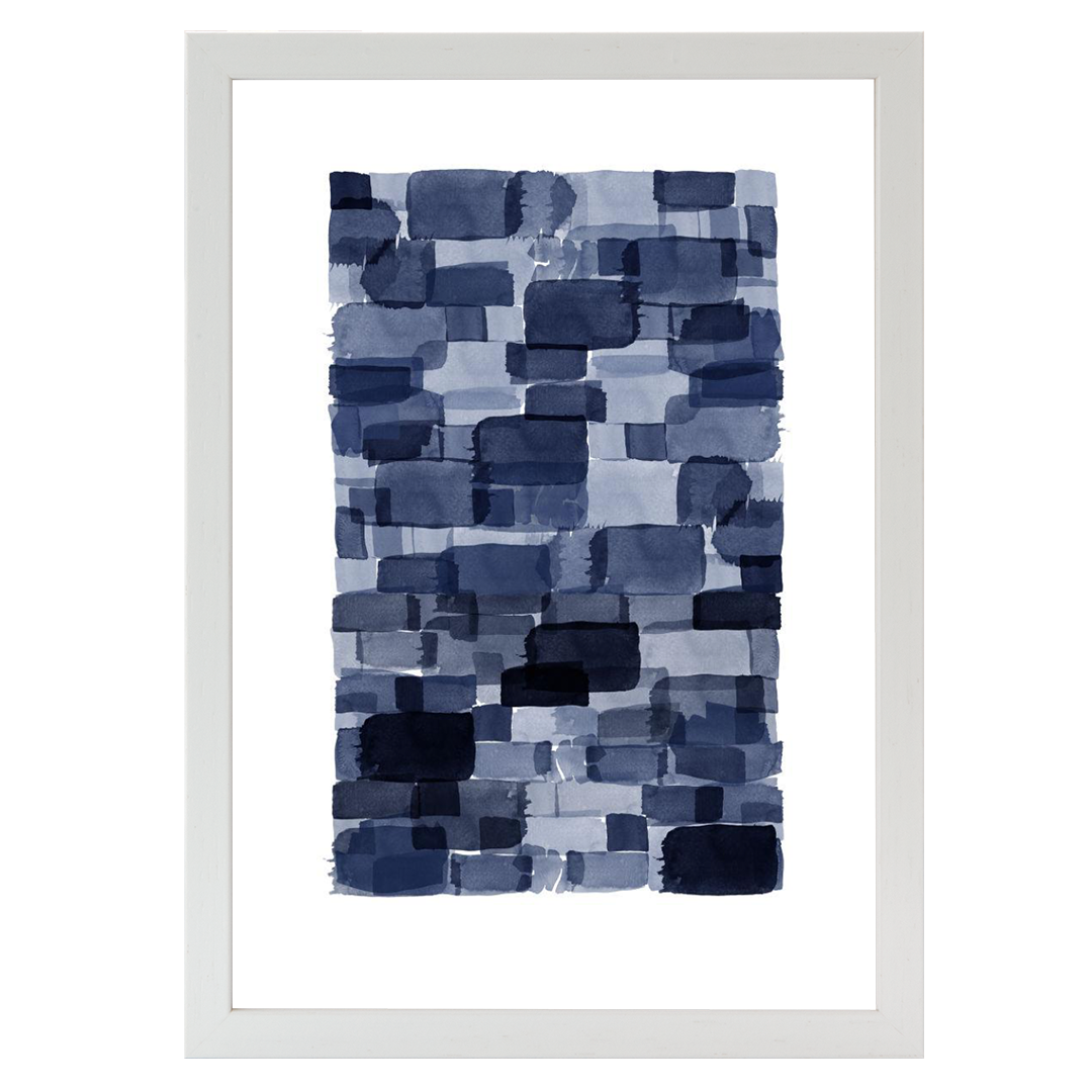 Navy Blue Watercolor Block