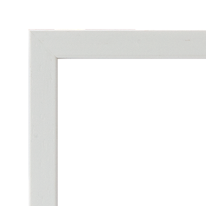 Thin white wooden frame with thin white mount