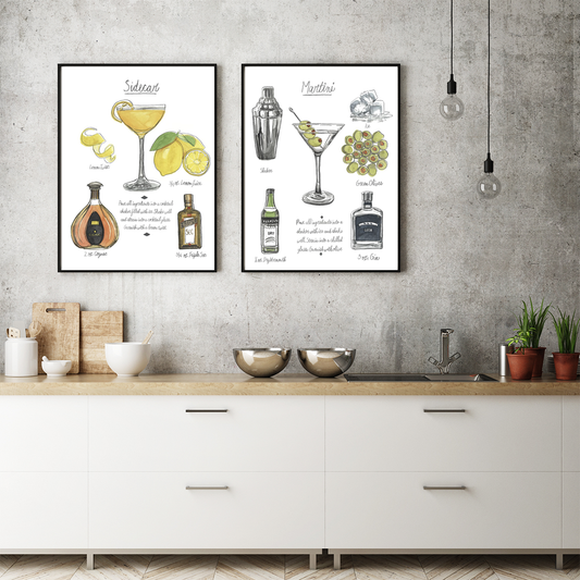 Classic Cocktails - Martini & Sidecar set