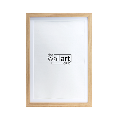 Thin oak wooden Frame with thin white mount