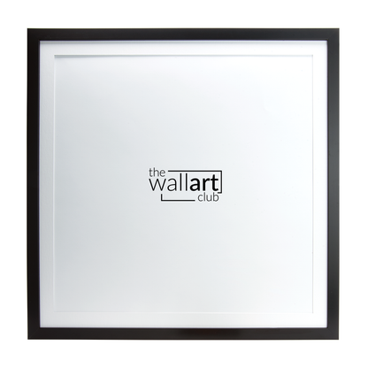 Square thin black wooden frame with thin white mount