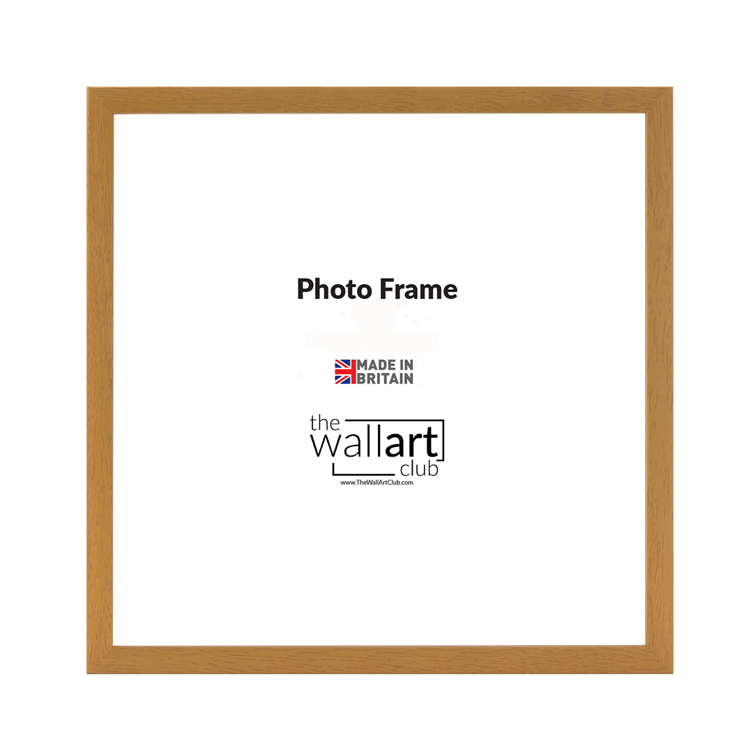 Oak wooden square frame gallery wall bundle - 9 frames